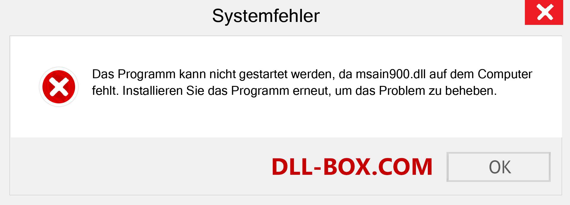 msain900.dll-Datei fehlt?. Download für Windows 7, 8, 10 - Fix msain900 dll Missing Error unter Windows, Fotos, Bildern