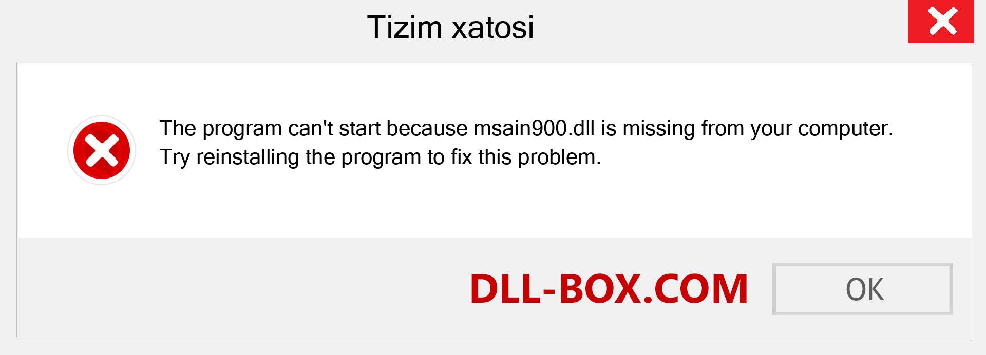 msain900.dll fayli yo'qolganmi?. Windows 7, 8, 10 uchun yuklab olish - Windowsda msain900 dll etishmayotgan xatoni tuzating, rasmlar, rasmlar